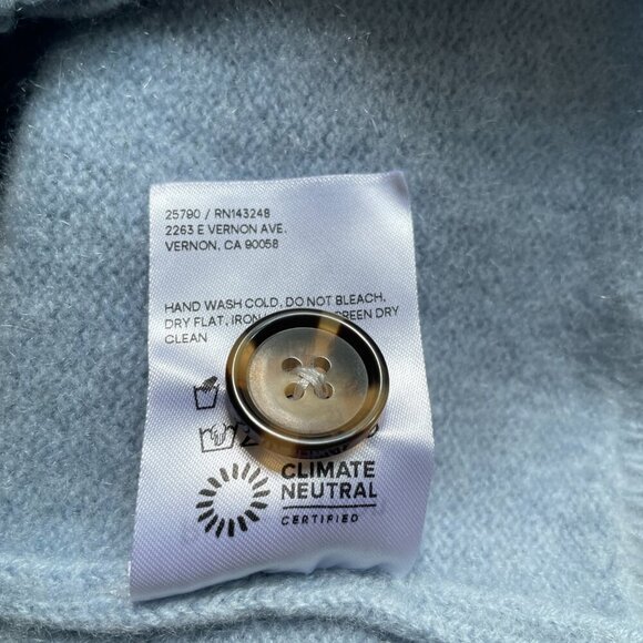 Reformation Varenne Blue Cashmere Blend Button Front Cardigan Sweater S - Picture 7 of 8